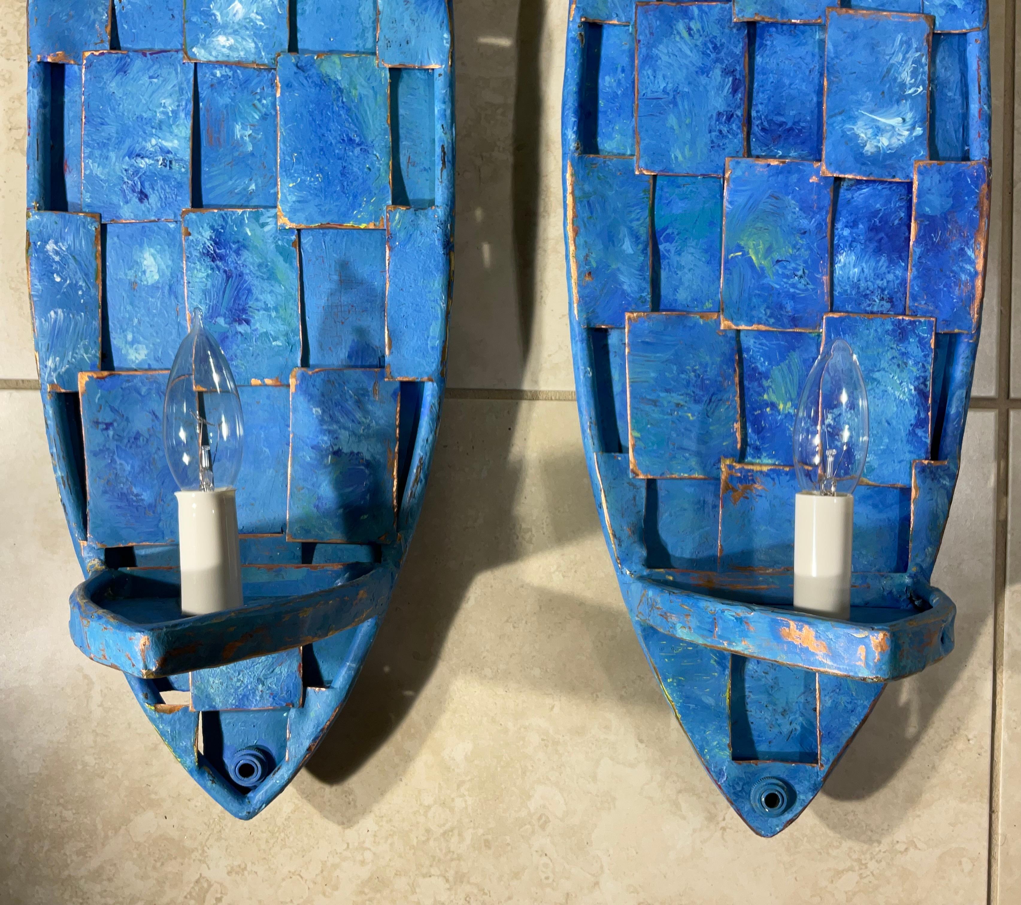 Rame Funky Sconcese da parete cubiste in rame - Stile Art Deco realizzato a mano in vendita