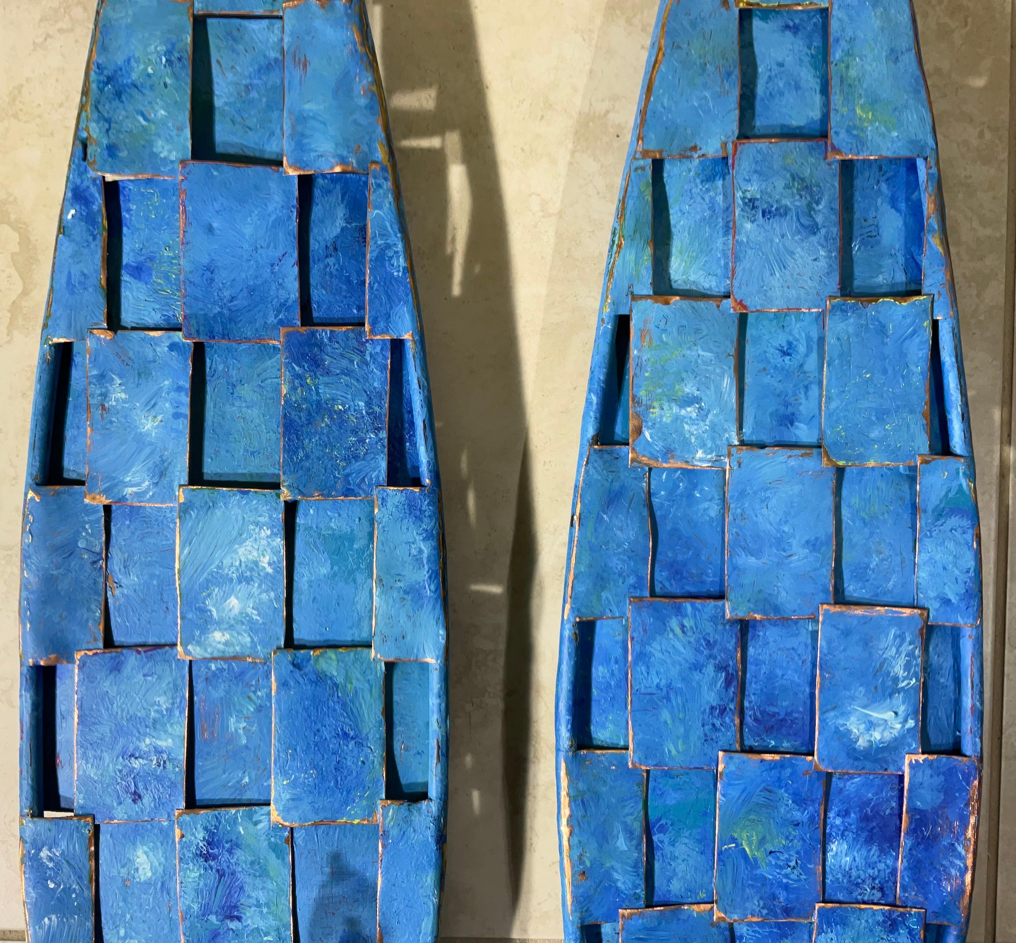 Funky Sconcese da parete cubiste in rame - Stile Art Deco realizzato a mano in vendita 1