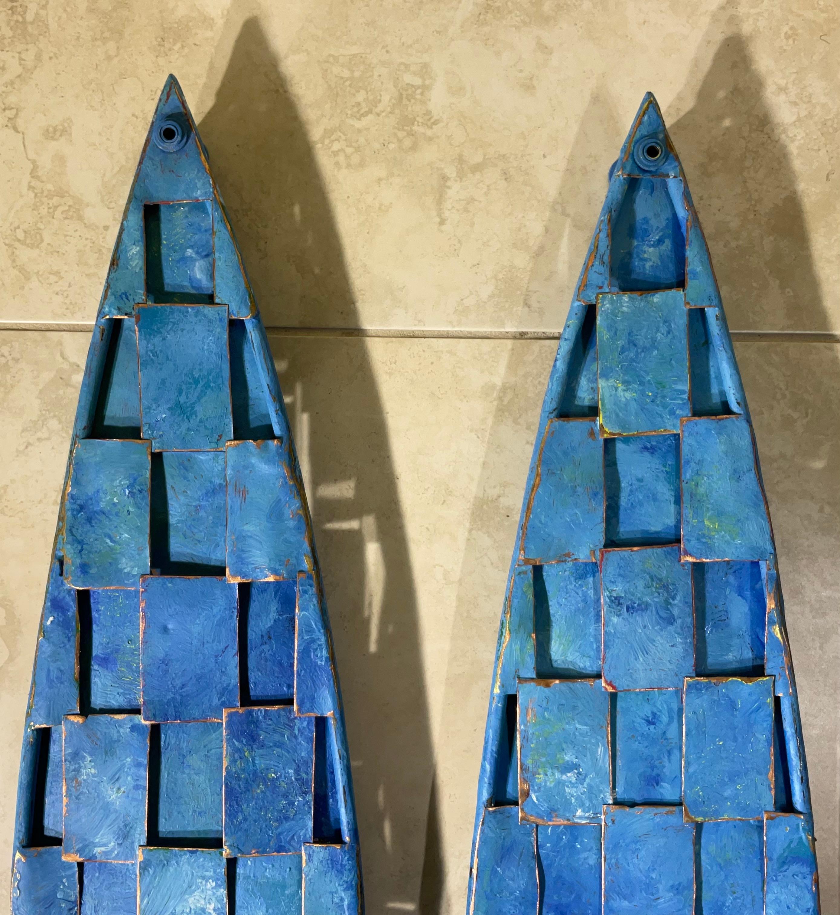 Funky Sconcese da parete cubiste in rame - Stile Art Deco realizzato a mano in vendita 2