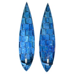 Funky Copper Cubist Wall Sconces - Handcrafted Art Deco Style