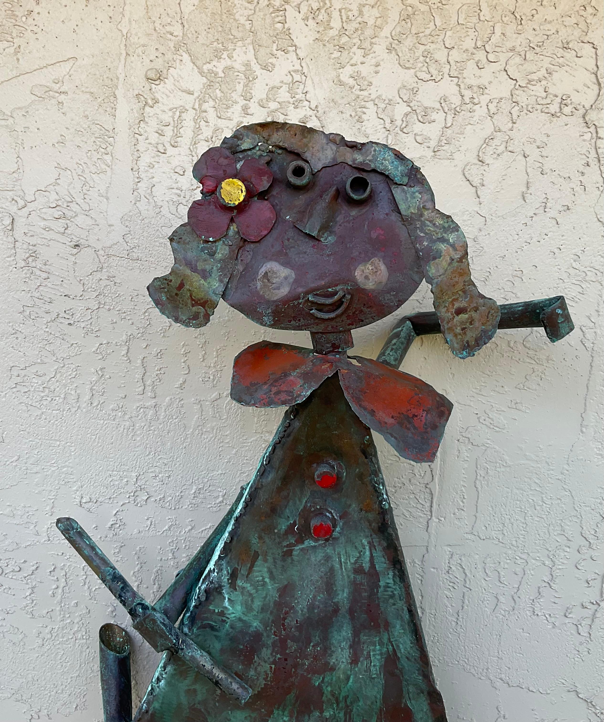 Hand-Crafted Funky Copper Sculpture by Peter Otfinoski For Sale