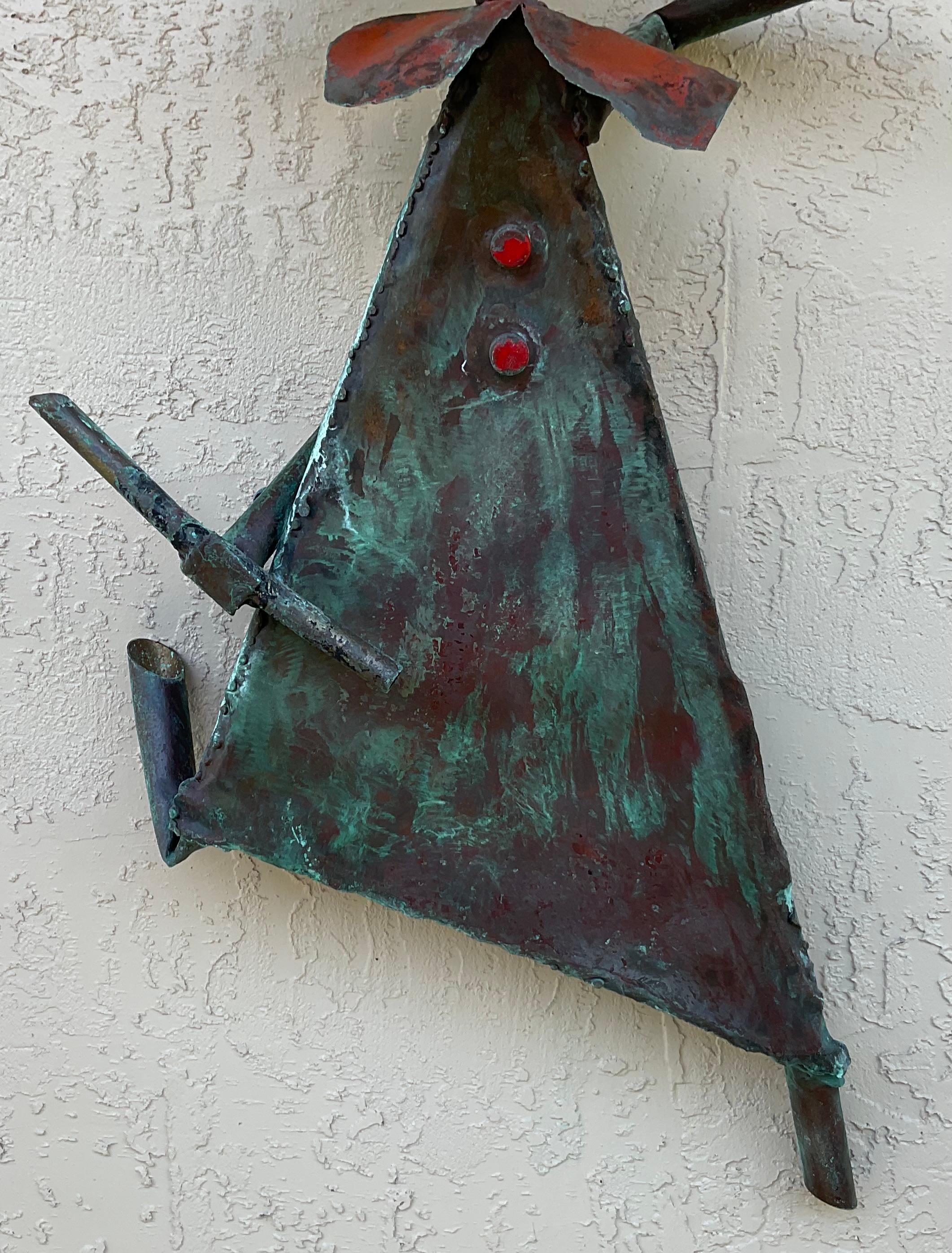 Funky Copper Sculpture by Peter Otfinoski In Good Condition For Sale In Delray Beach, FL