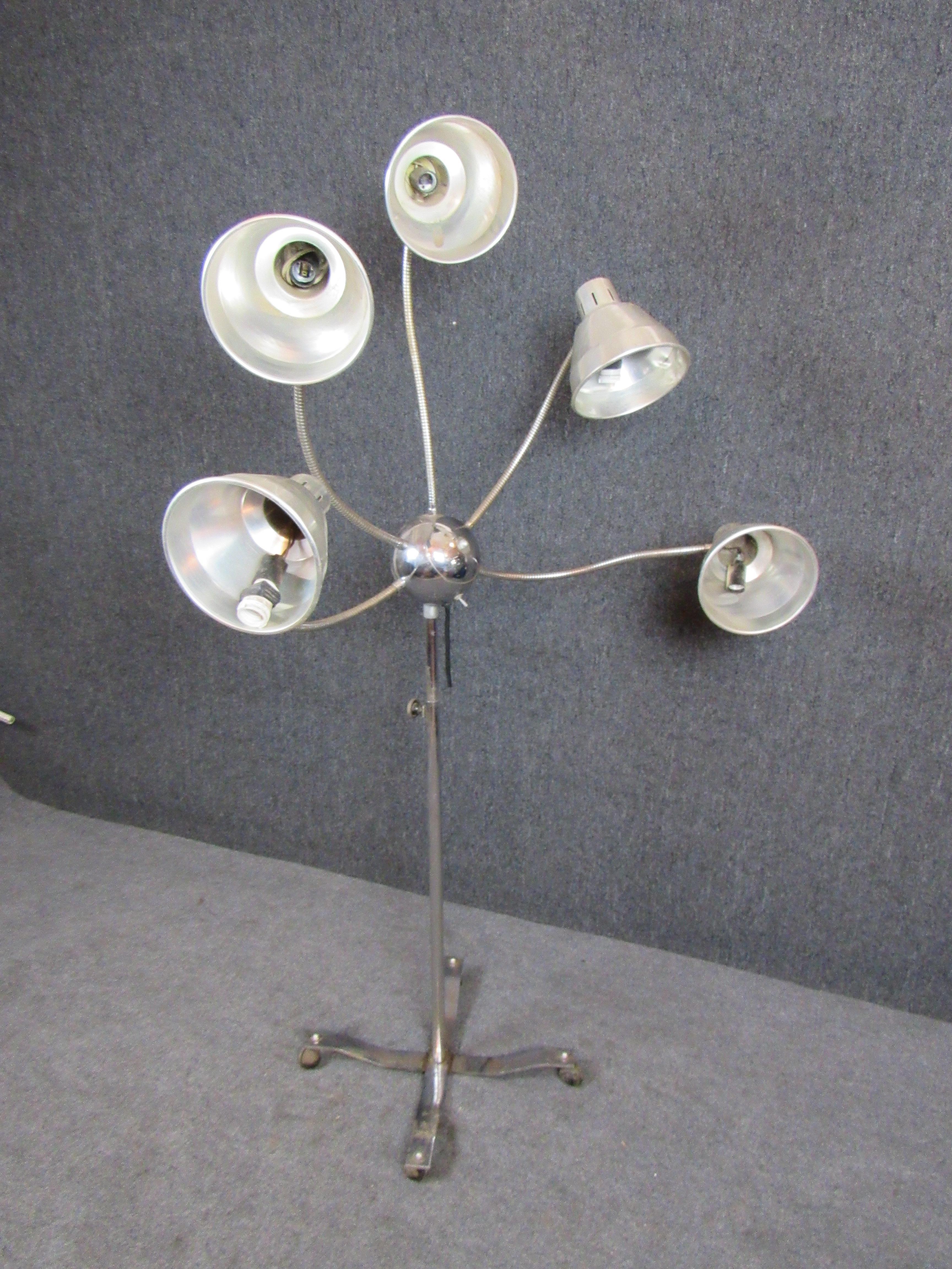 American Funky Five-Headed Gooseneck Lamp For Sale