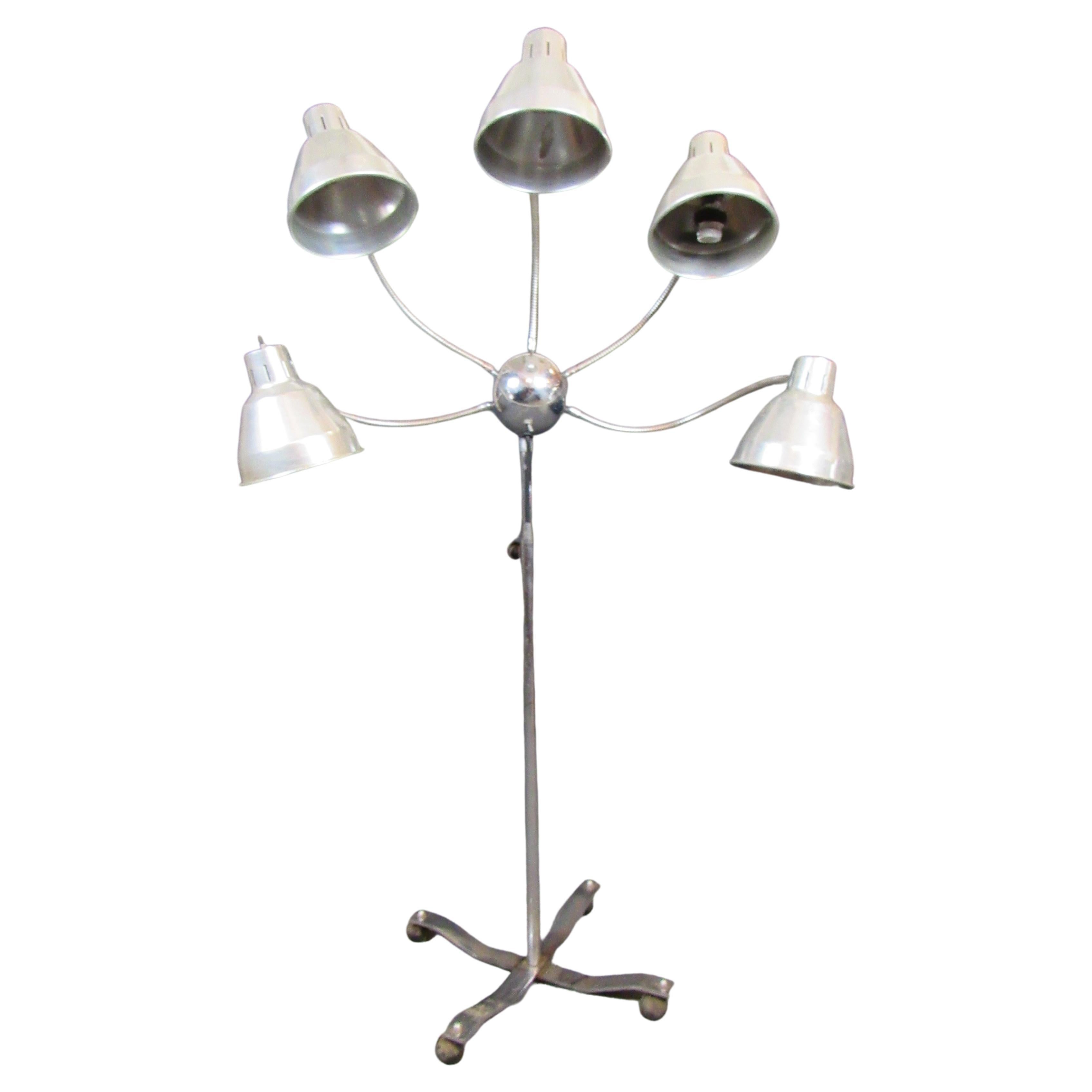 Funky Five-Headed Gooseneck Lamp For Sale