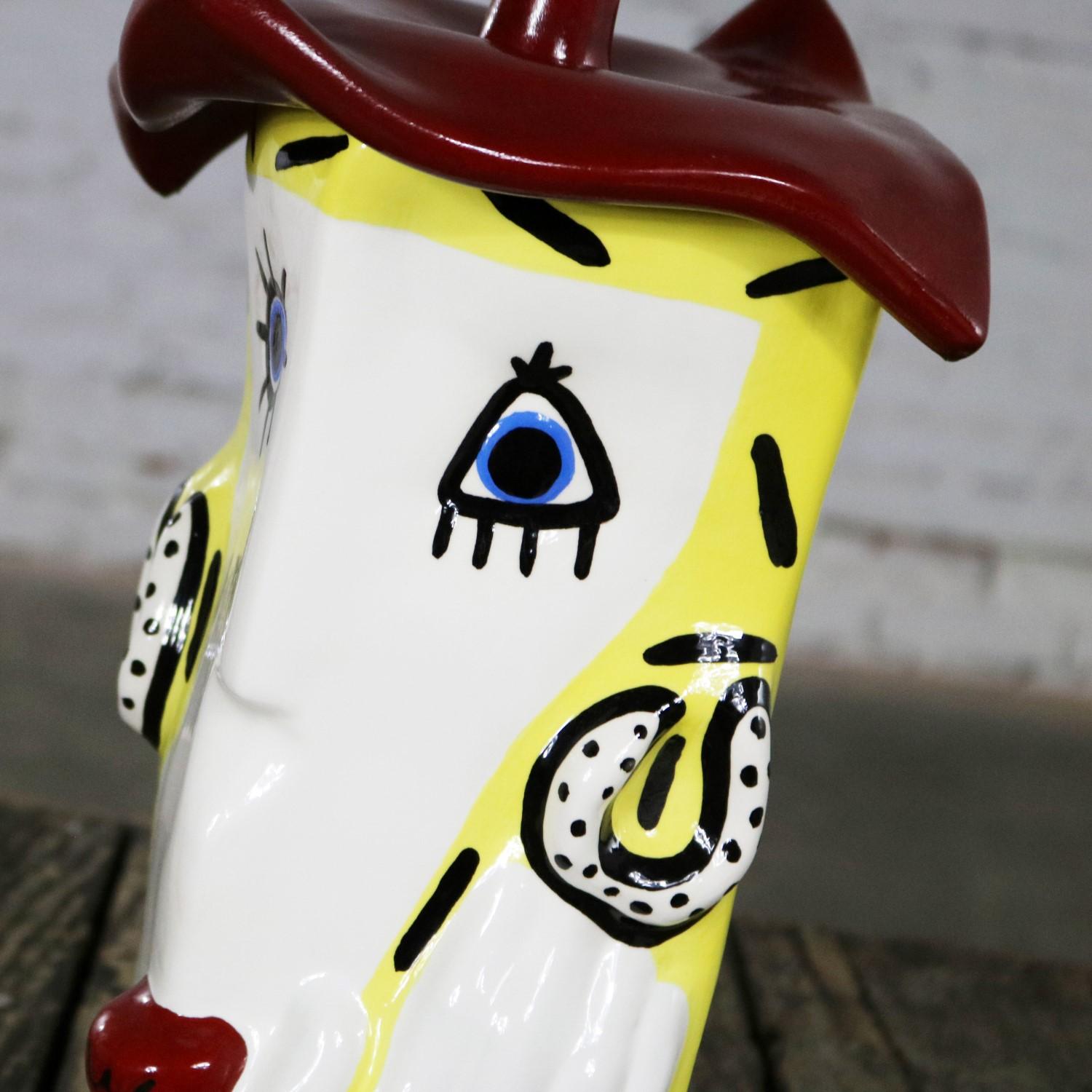 Funky Fun Face Ceramic Cookie Jar by Jerilynn Babroff 7