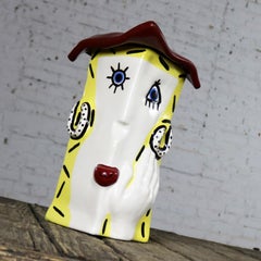 Funky Fun Face Ceramic Cookie Jar by Jerilynn Babroff