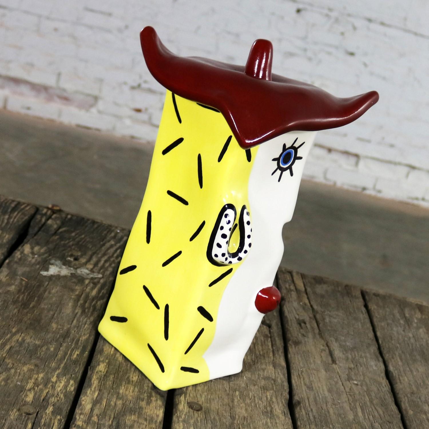 Funky Fun Face Ceramic Cookie Jar by Jerilynn Babroff 2