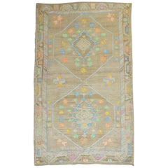 Funky Kars turc 20ème siècle Laine coton Taille impaire Tapis géométrique à grande échelle