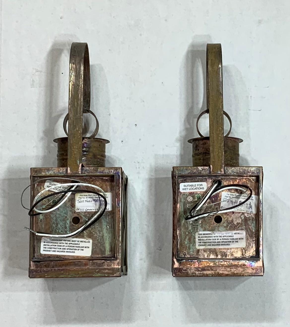 Funky Pair of Solid Copper Wall Lantern 1