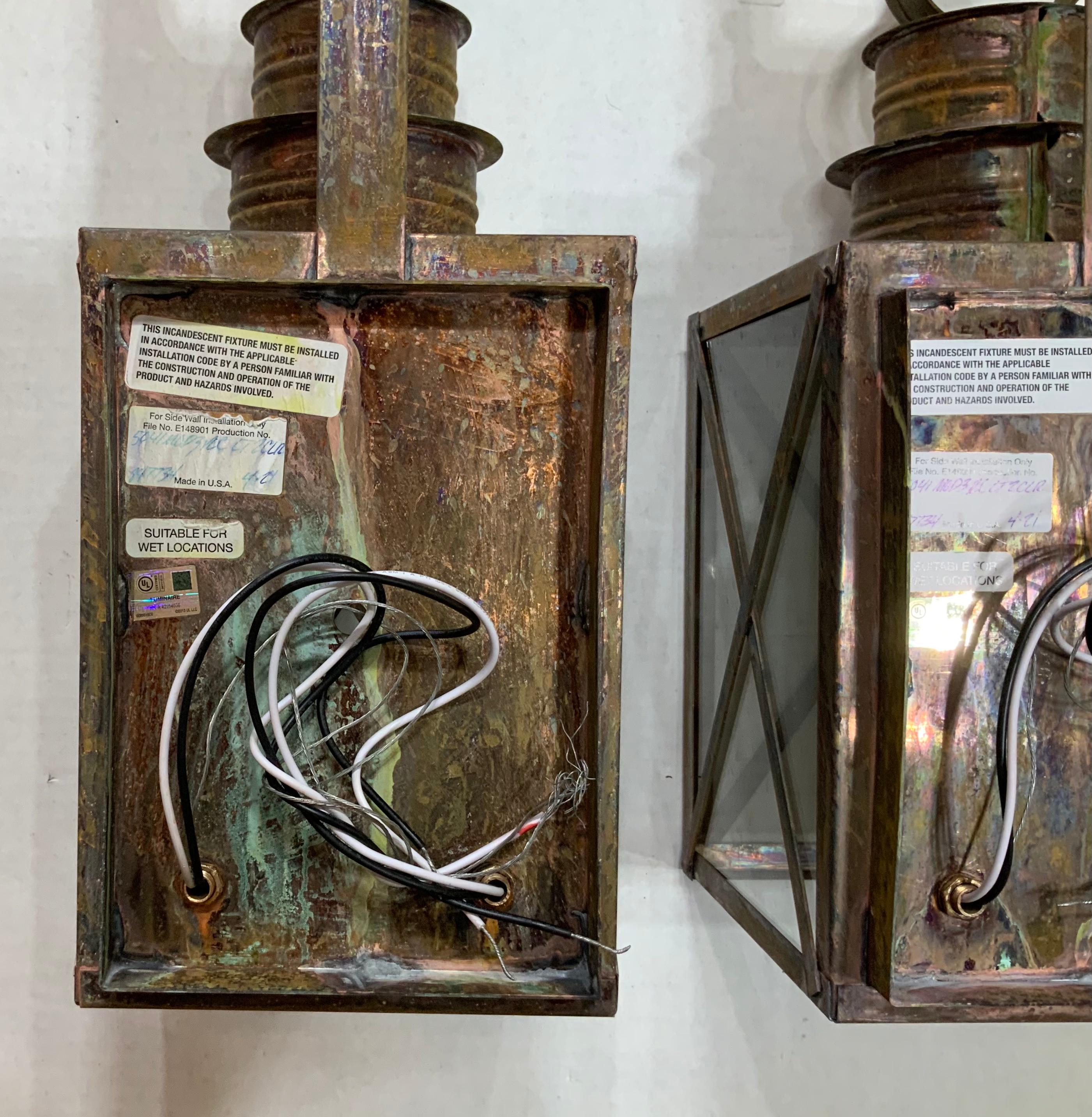 Funky Pair of Solid Copper Wall Lantern 3