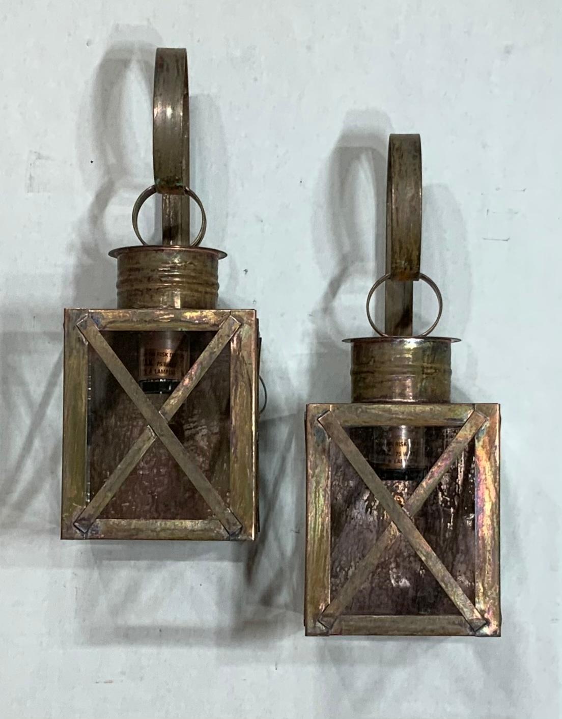 Funky Pair of Solid Copper Wall Lantern 2