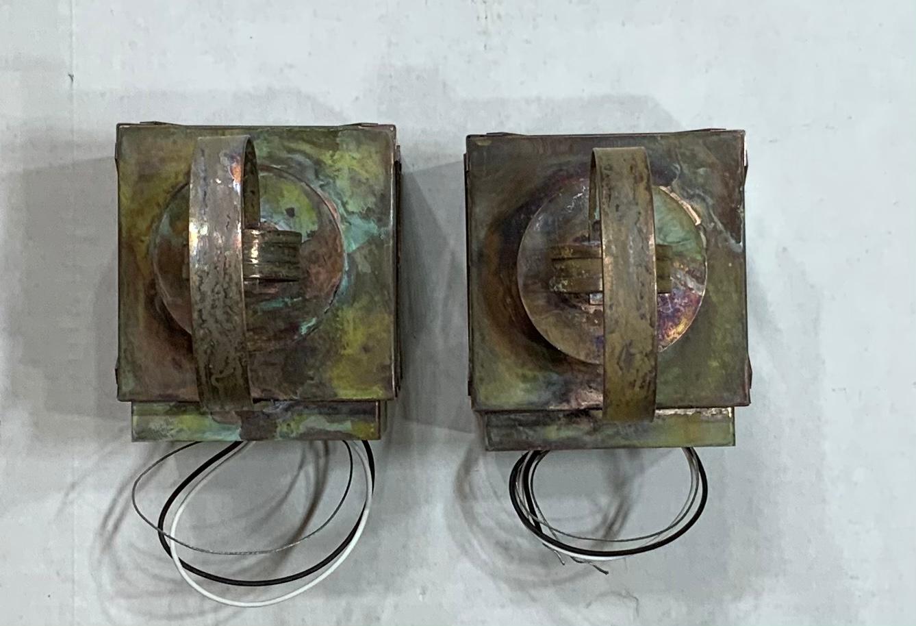 Funky Pair of Solid Copper Wall Lantern 3