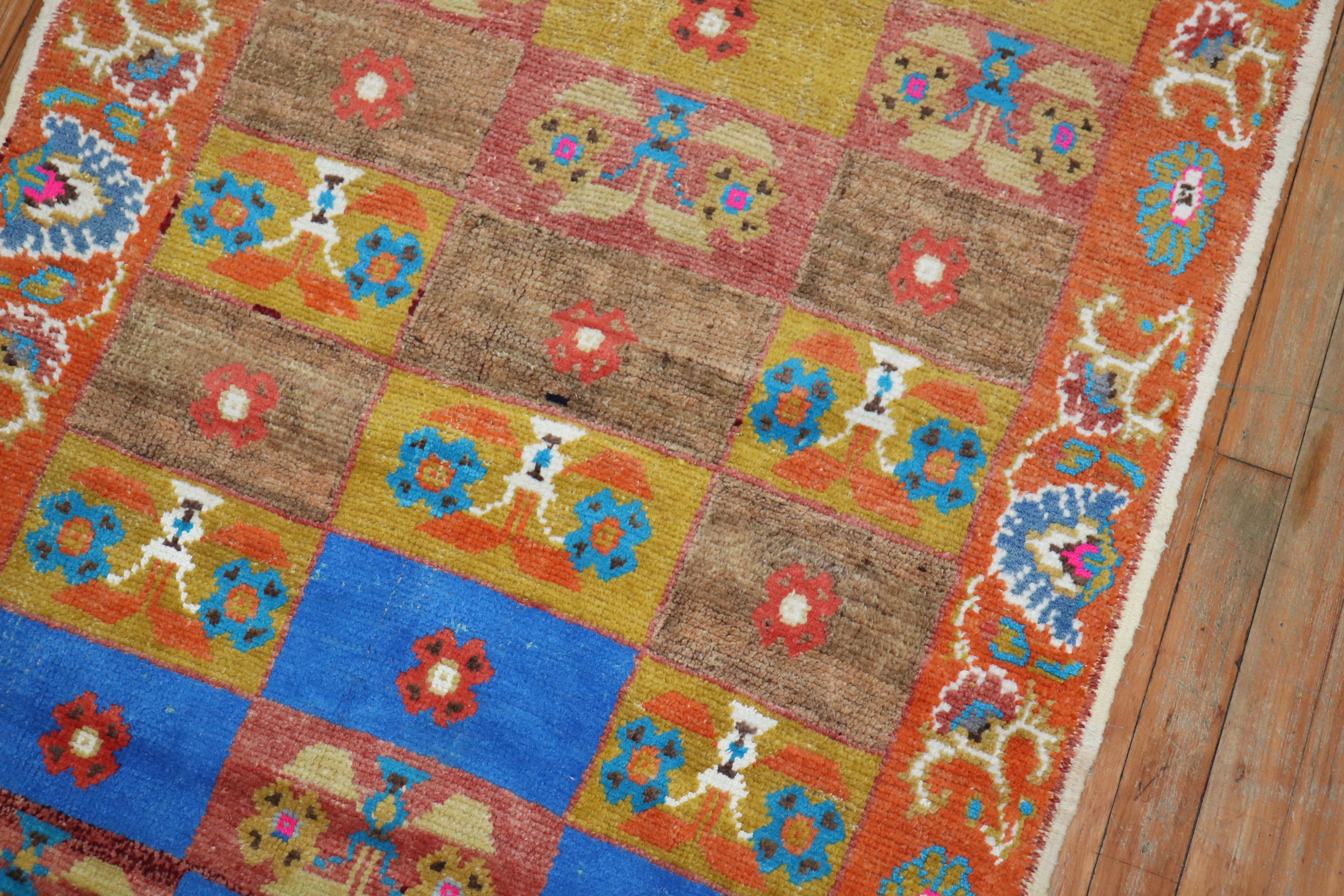 Industrial Funky Pair of Turkish Anatolian Rugs, Mid-20th Century For Sale