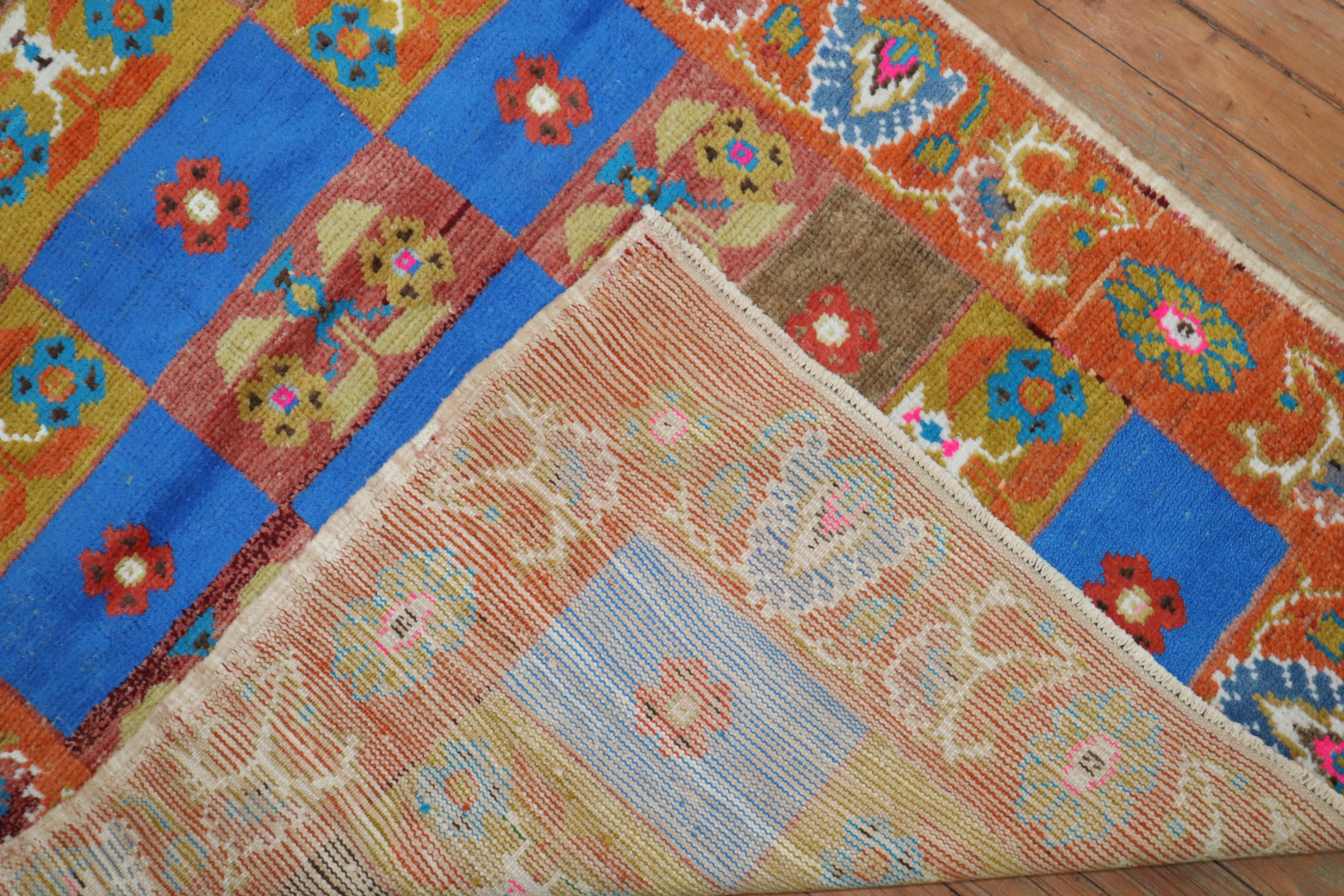 Funky Pair of Turkish Anatolian Rugs, Mid-20th Century For Sale 1