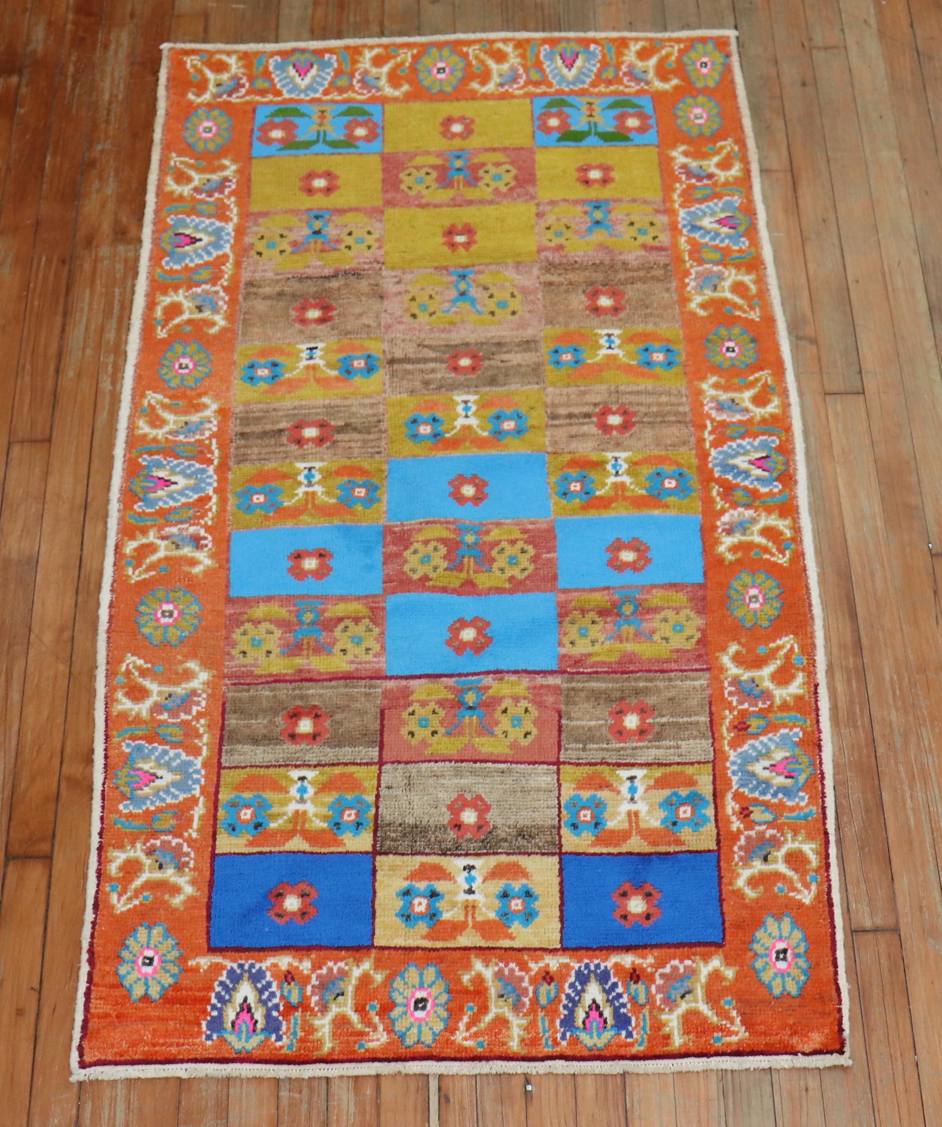 Funky Pair of Turkish Anatolian Rugs, Mid-20th Century For Sale 2