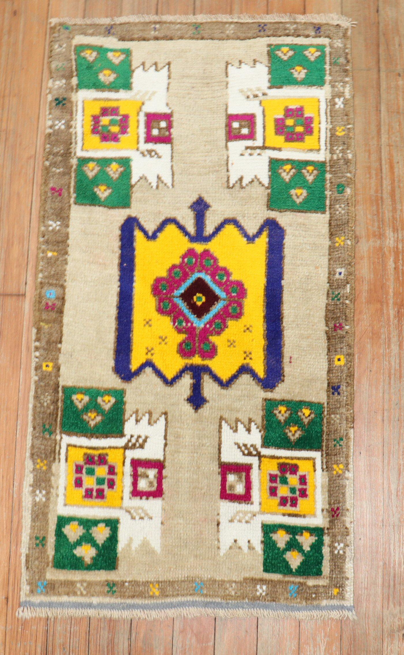Adirondack Funky Pair of Turkish Rugs For Sale