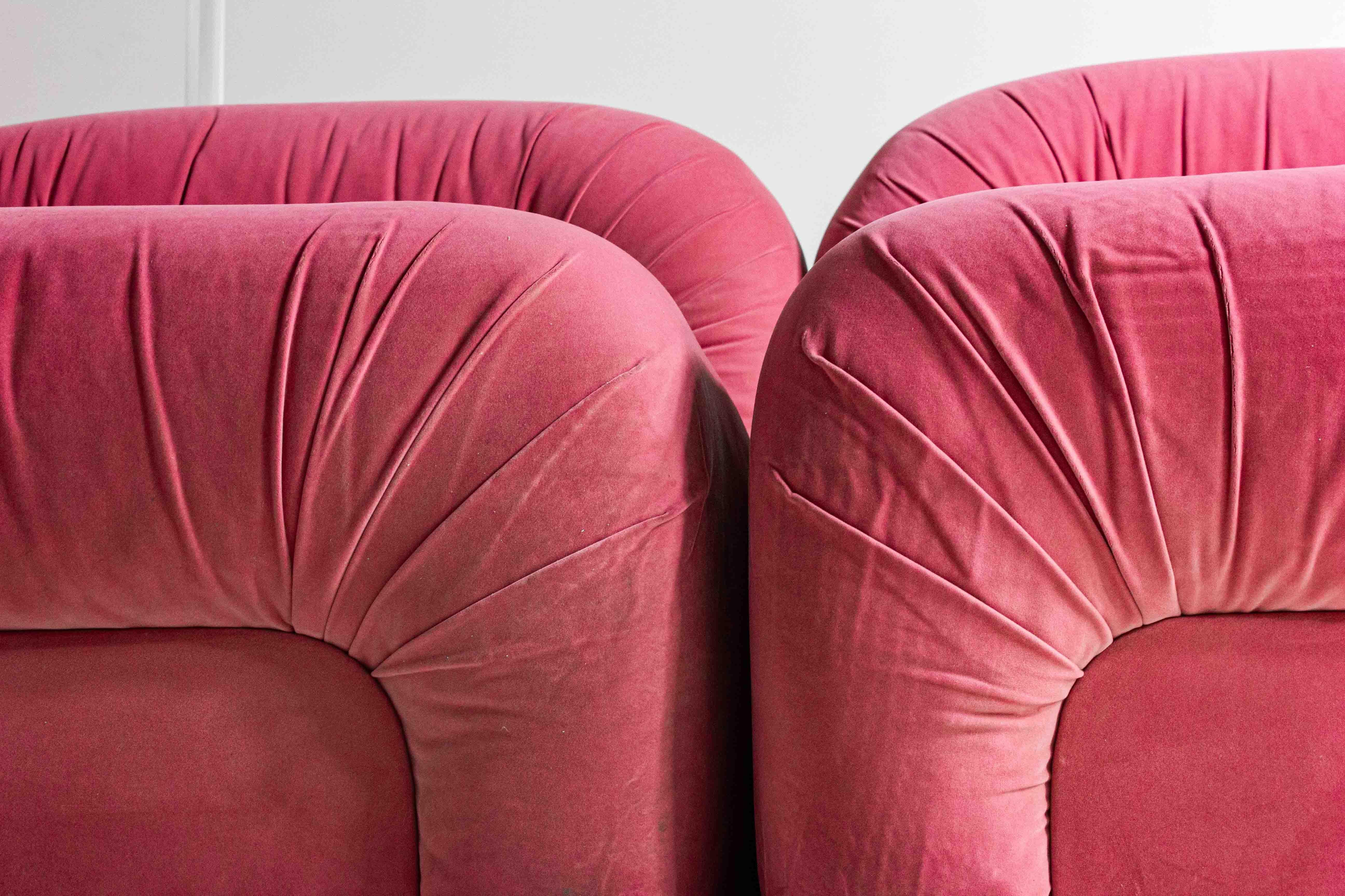 Space Age Funky pink modular sofa, Italy 1970s