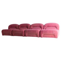 Funky pink modular sofa, Italy 1970s