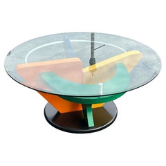 Table basse colorée post-moderne funky, vers 1990