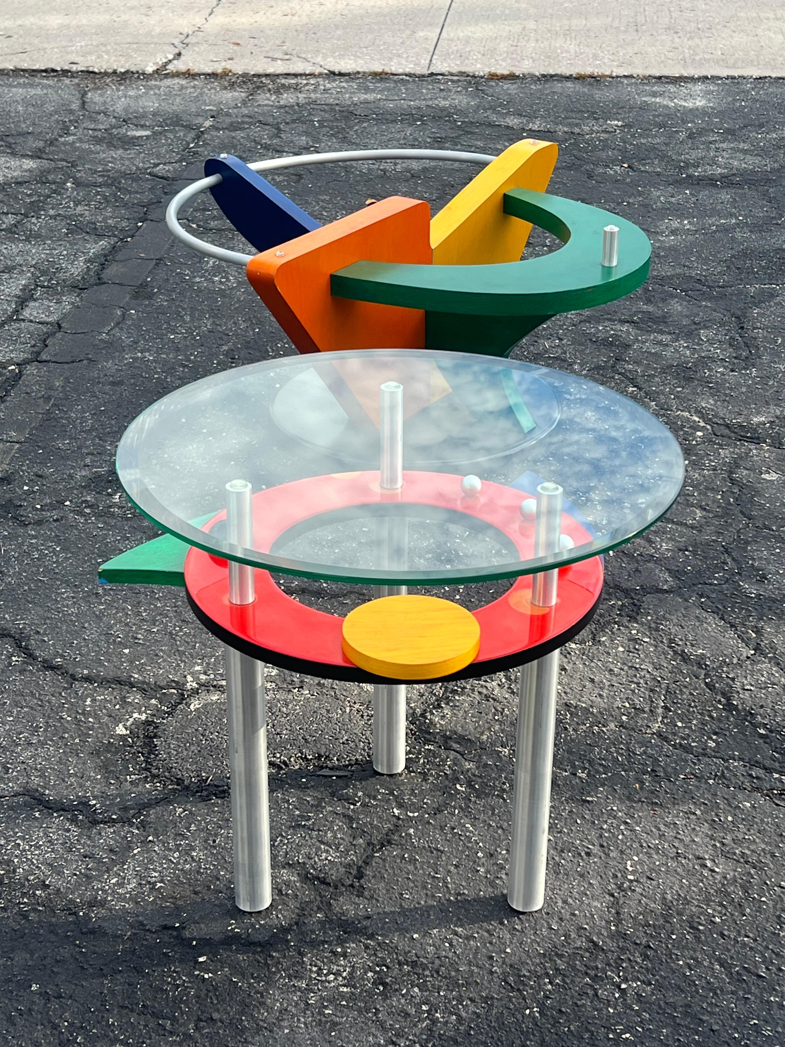 Funky Post Modern Colorful Side Table ca' 1990 For Sale 1