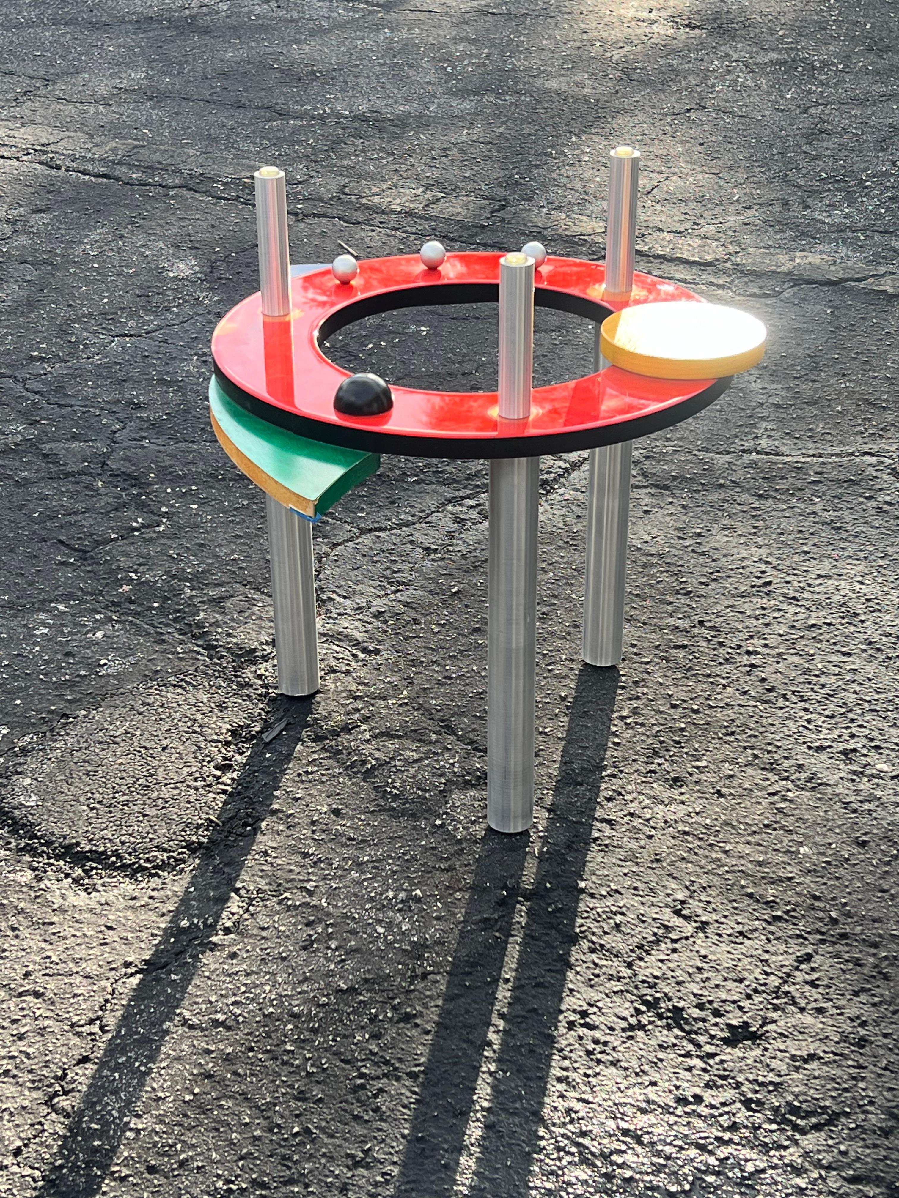 Funky Post Modern Colorful Side Table ca' 1990 For Sale 2