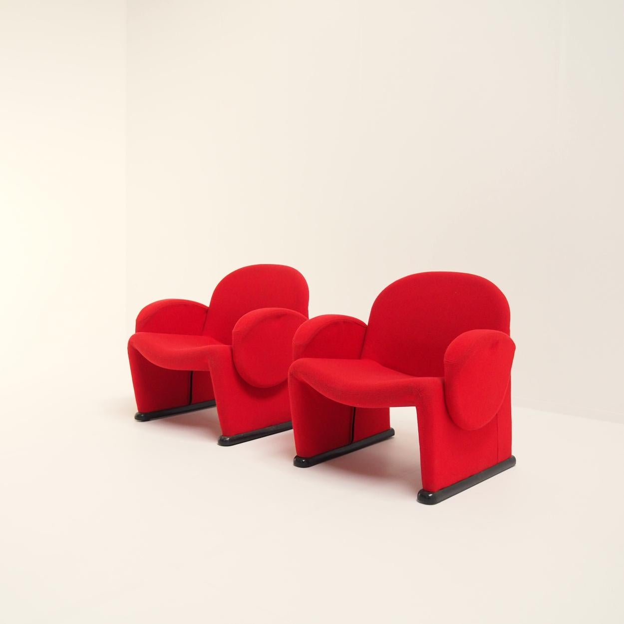 Space Age Funky Red Chairs from the 70s, Pierre Paulin Style For Sale