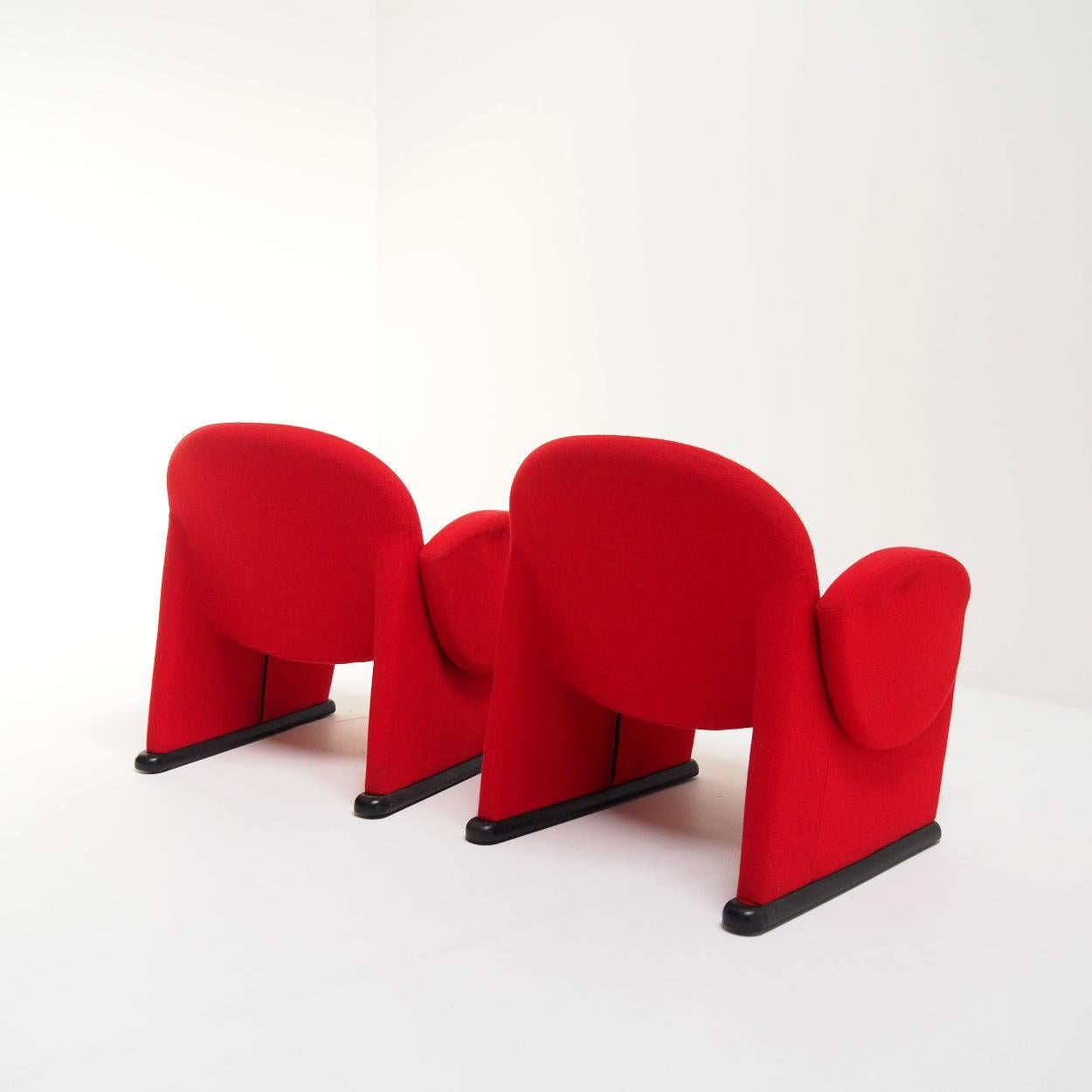 Dutch Funky Red Chairs from the 70s, Pierre Paulin Style For Sale