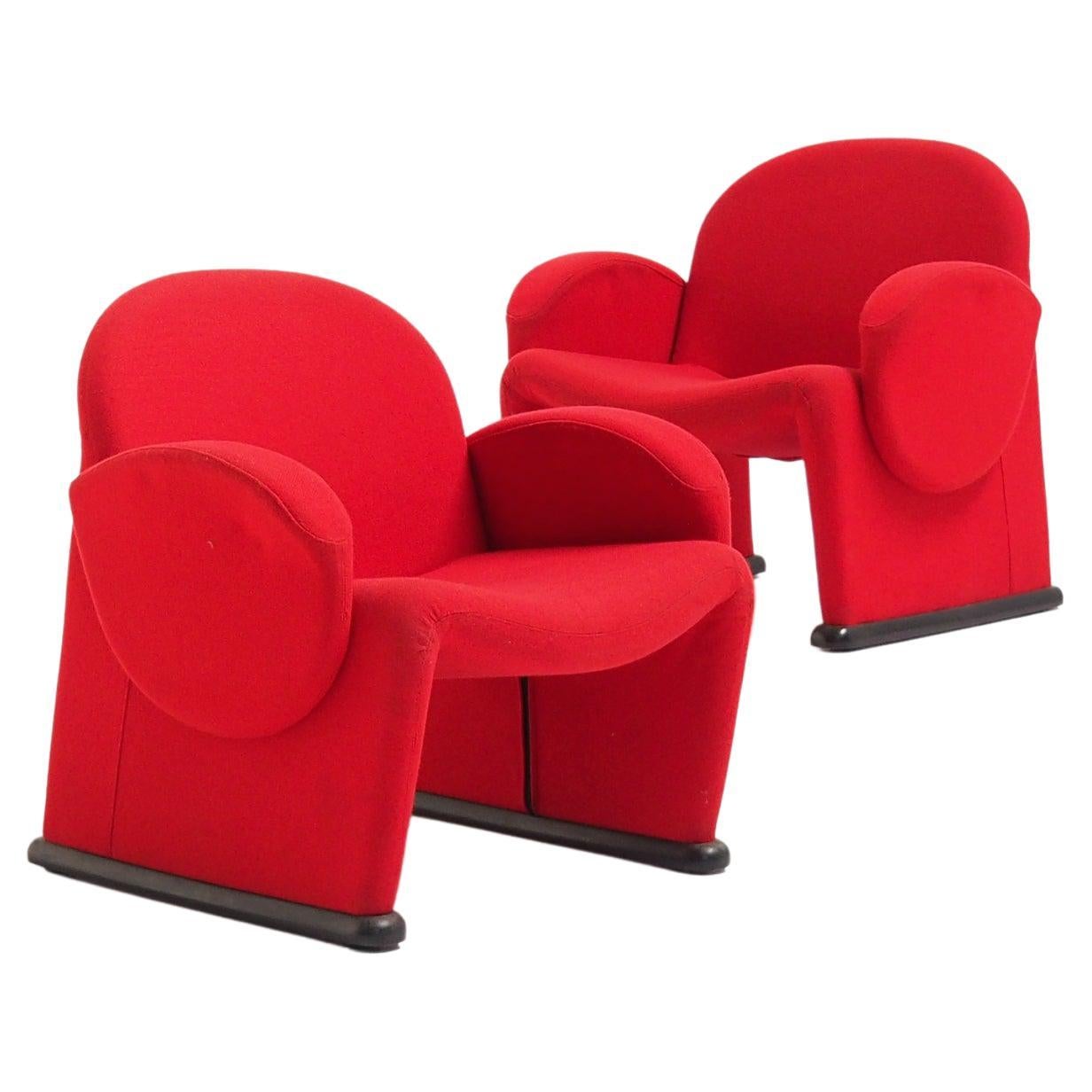 Funky Red Chairs from the 70s, Pierre Paulin Style For Sale