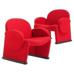 Funky Rote Stühle aus den 70er-Jahren im Stil von Pierre Paulin