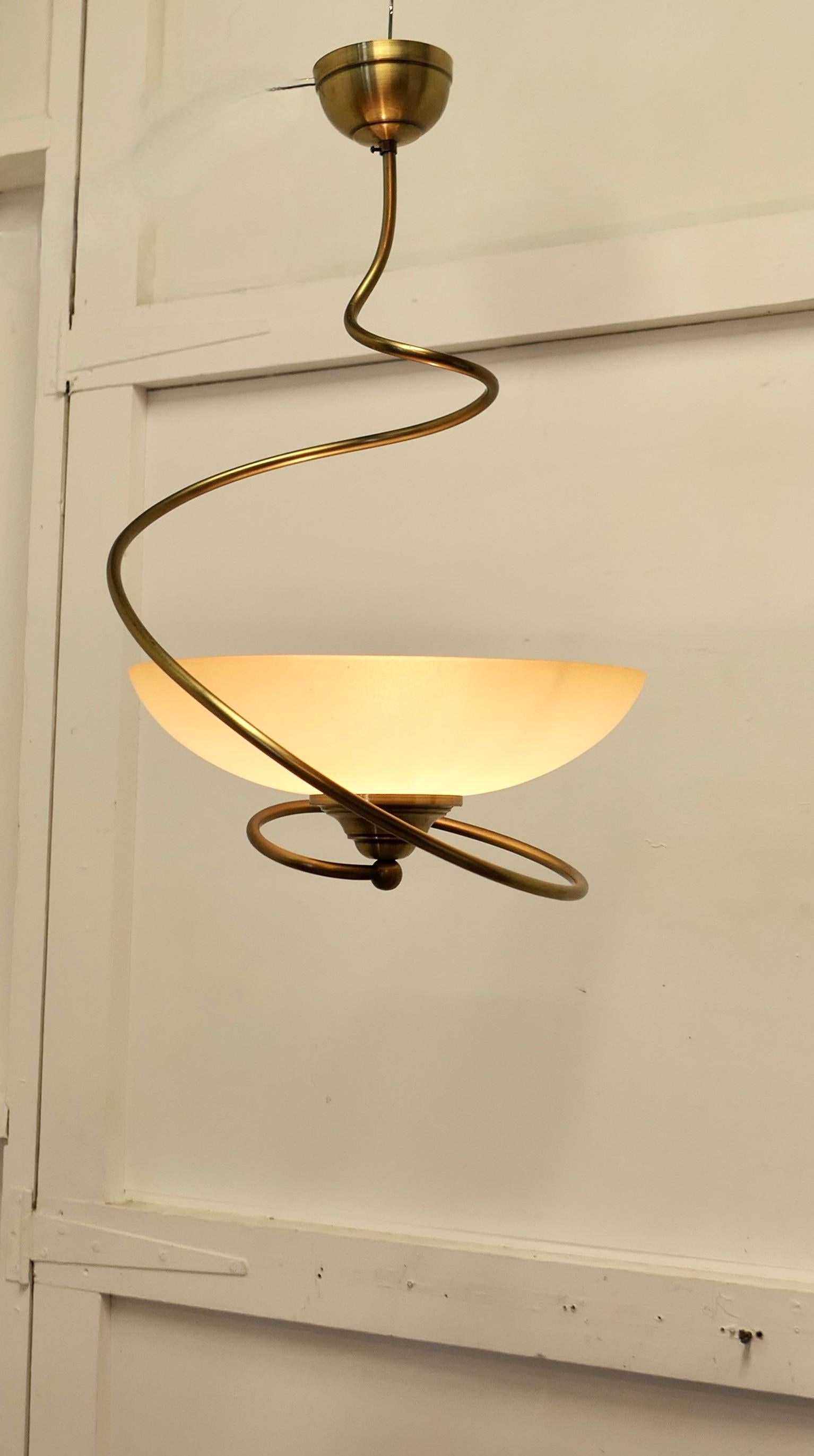 Mid-Century Modern Funky Retro Corkscrew Spring Ceiling Light   A Crazy piece