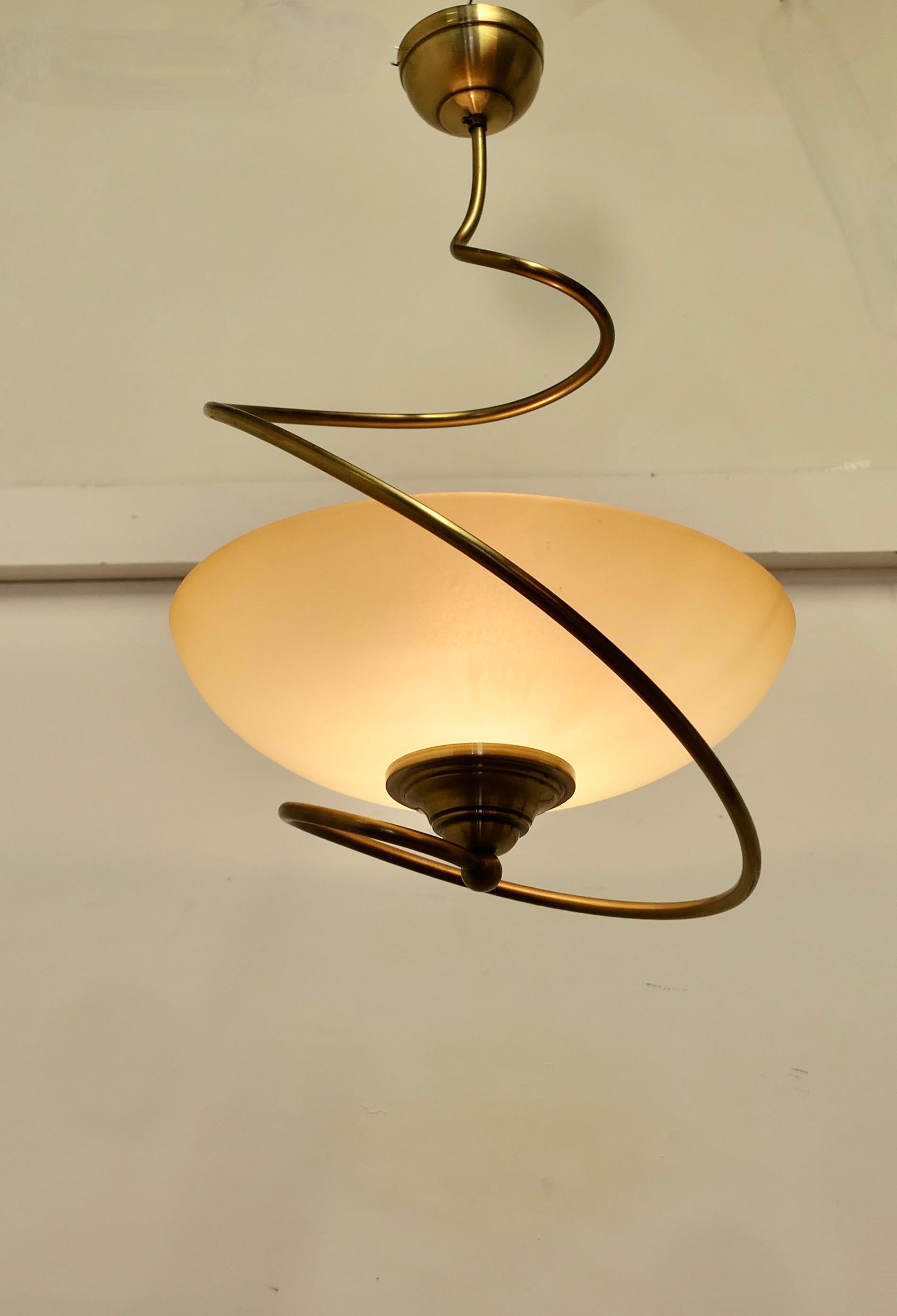 20th Century Funky Retro Corkscrew Spring Ceiling Light   A Crazy piece