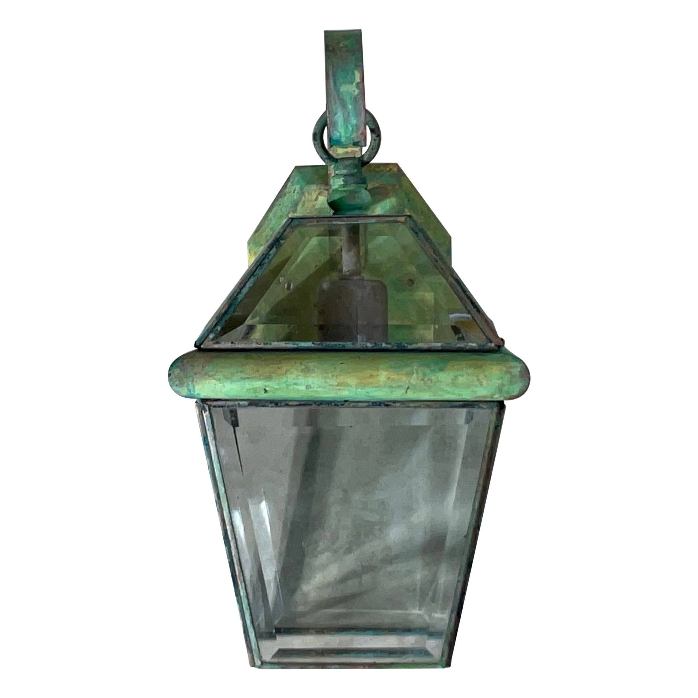 Funky Single vintage Solid Brass Lanterns - 7”w x 8”d x 13” high For Sale