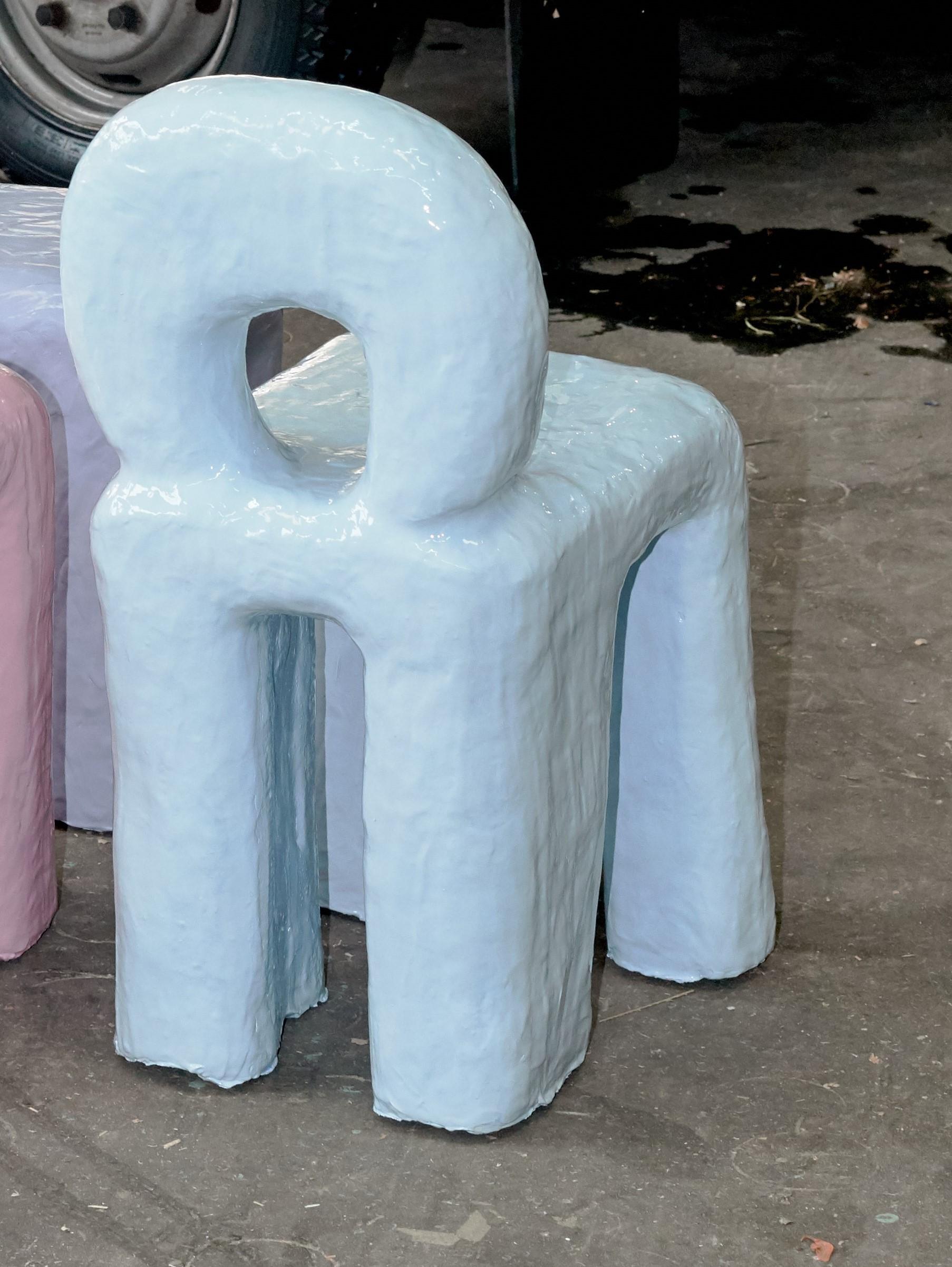 Funky stool made in 467 minutes by Minute Manufacturing
Dimensions: 42 x 42 x 56 cm
Materials: Waste materials
Such as cardboard tubes, plastic boxes, leather, clay

Minute Manufacturing is a production system that makes objects by the minute.