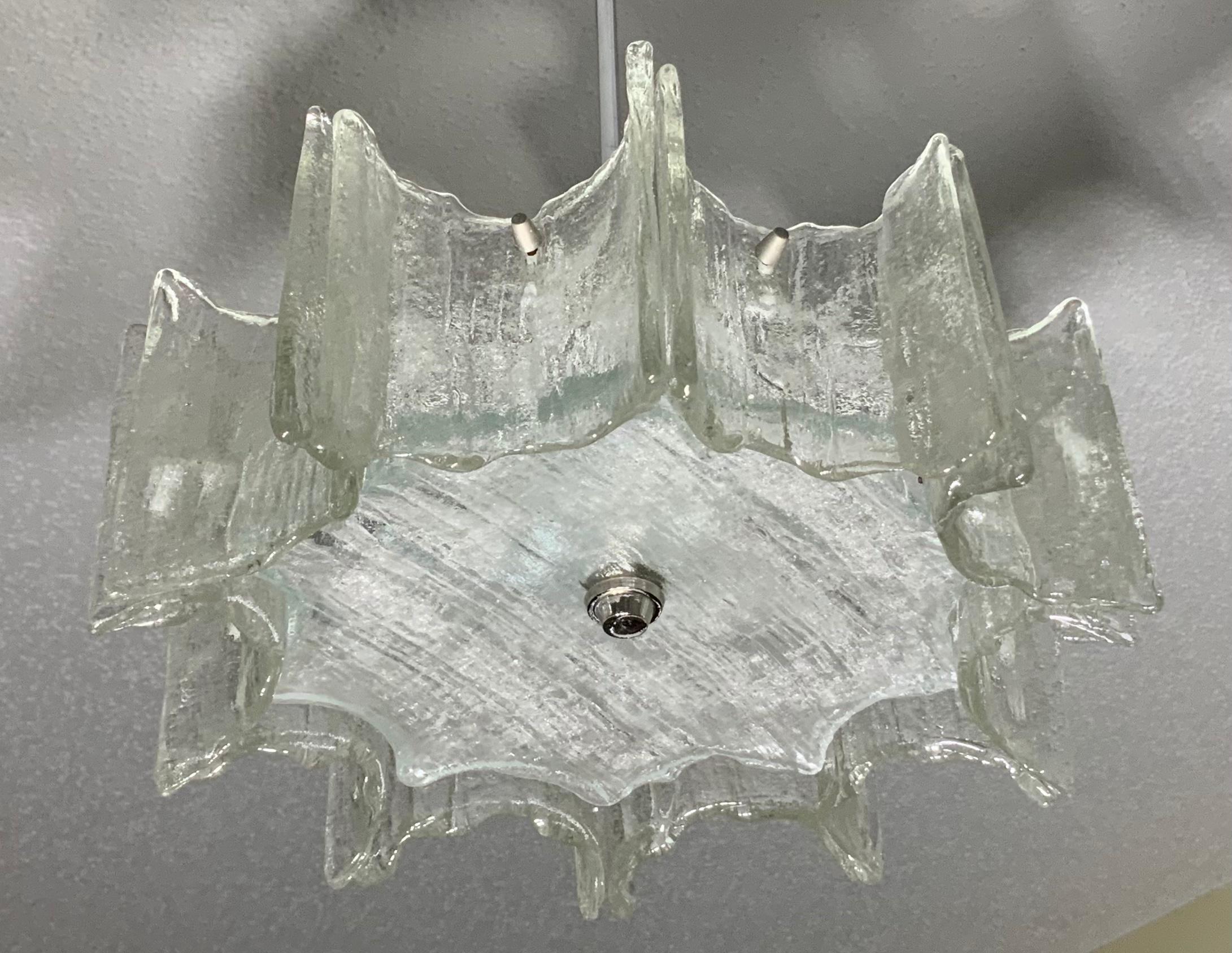 Lustre vintage en verre à texture Funky Texture en vente 6