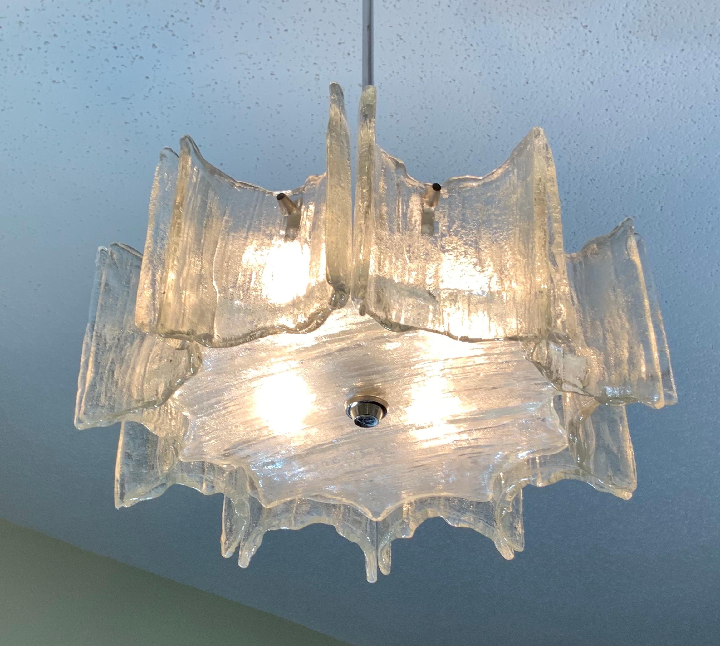 textured glass chandelier