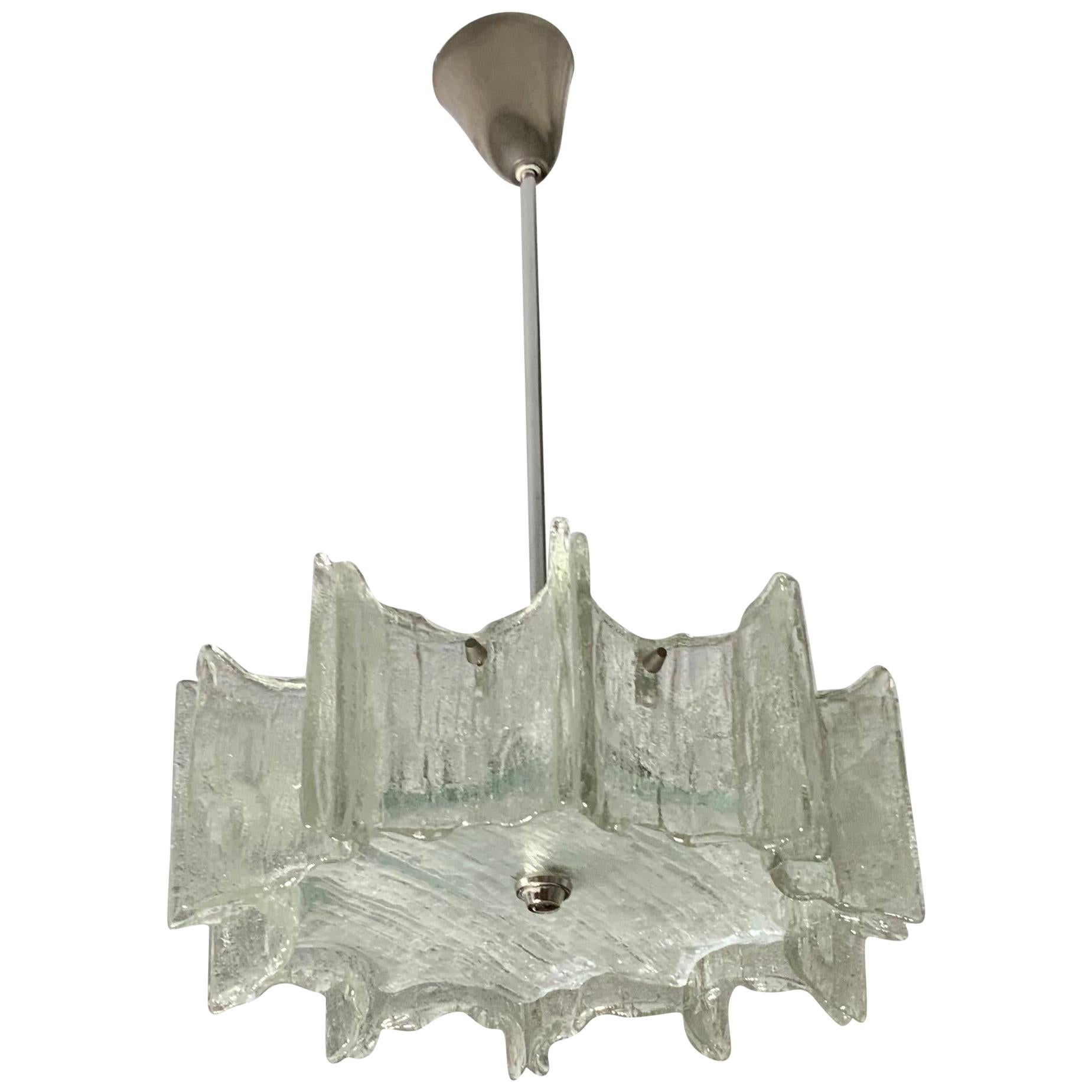 Funky Texture Glass Vintage Chandelier