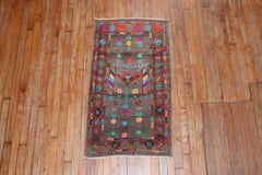 Funky Turkish 20th Century Cotton Wool Mat Size Rug