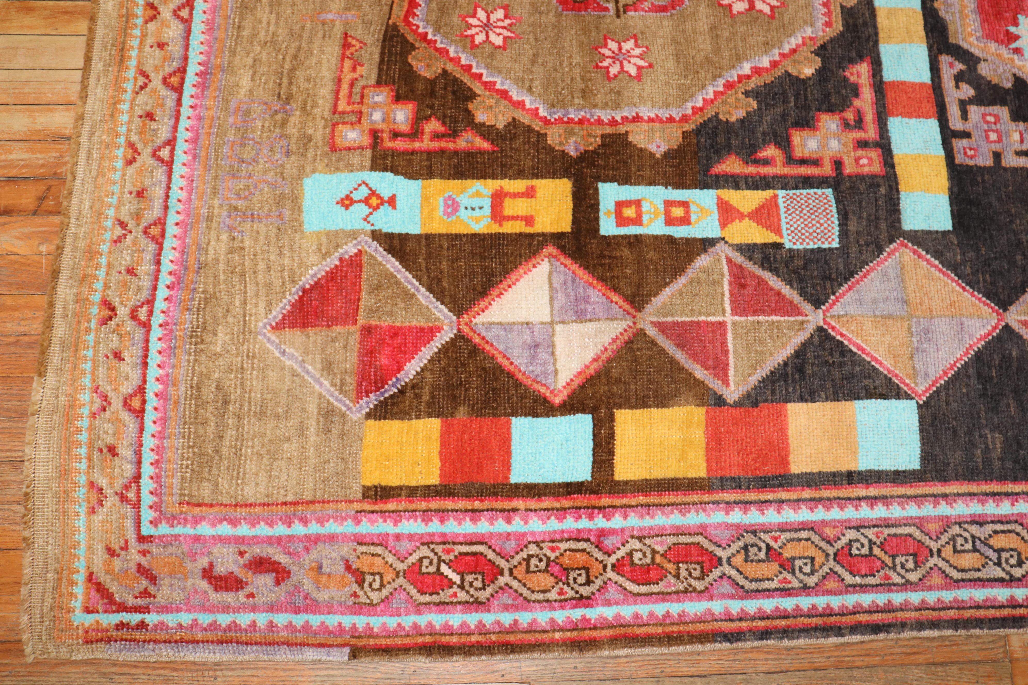 Wool Funky Turkish Kars Rug For Sale