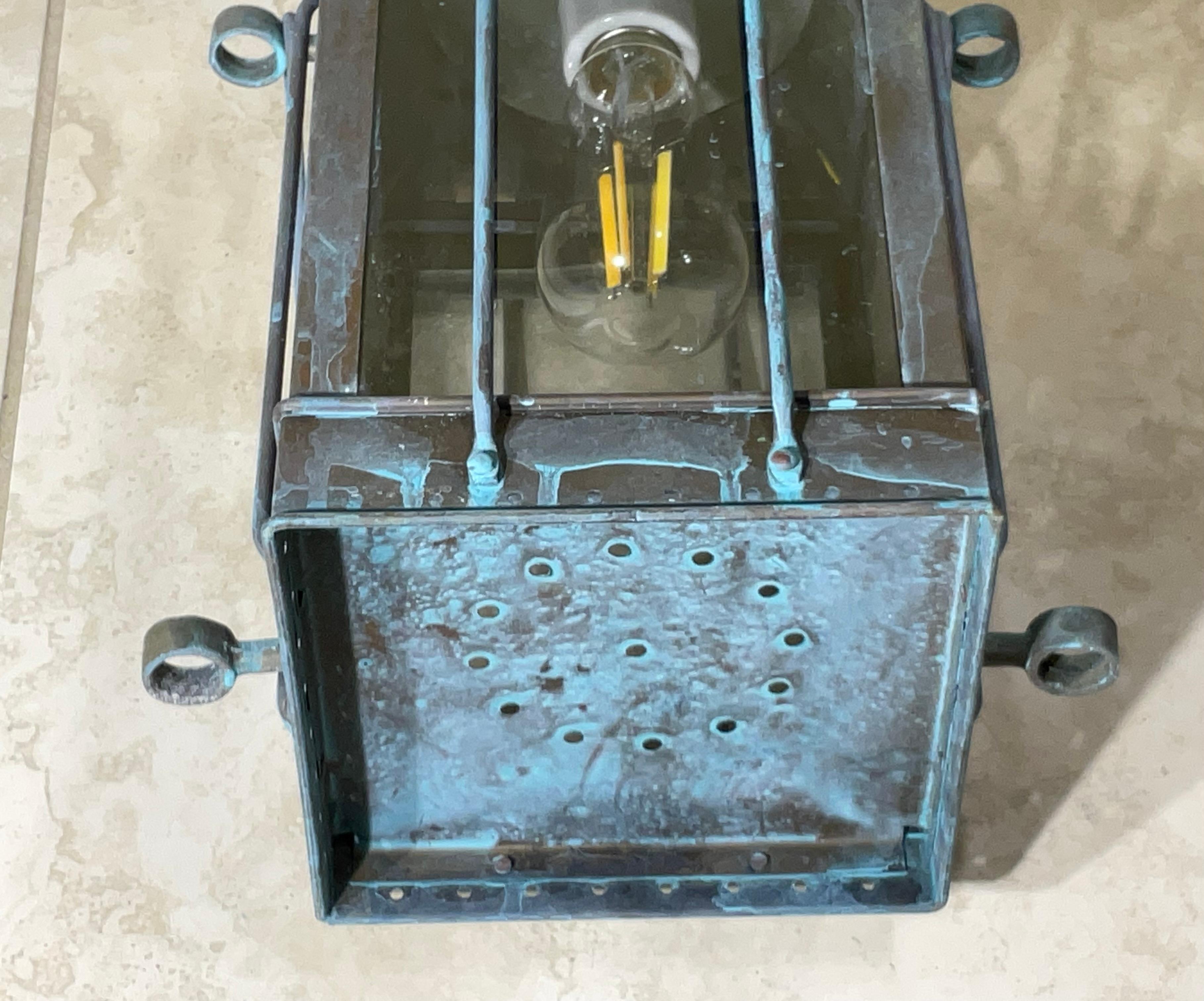 Funky Vintage 1939 Style British Solid Brass Cargo Ship hanging Lantern For Sale 10