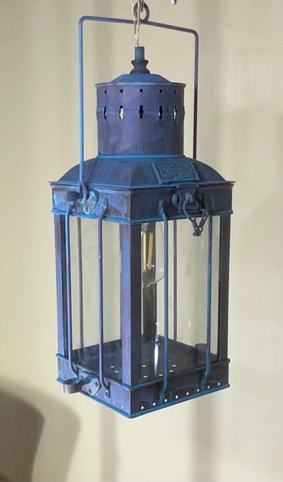 Funky Vintage 1939 Style British Solid Brass Cargo Ship hanging Lantern For Sale 1