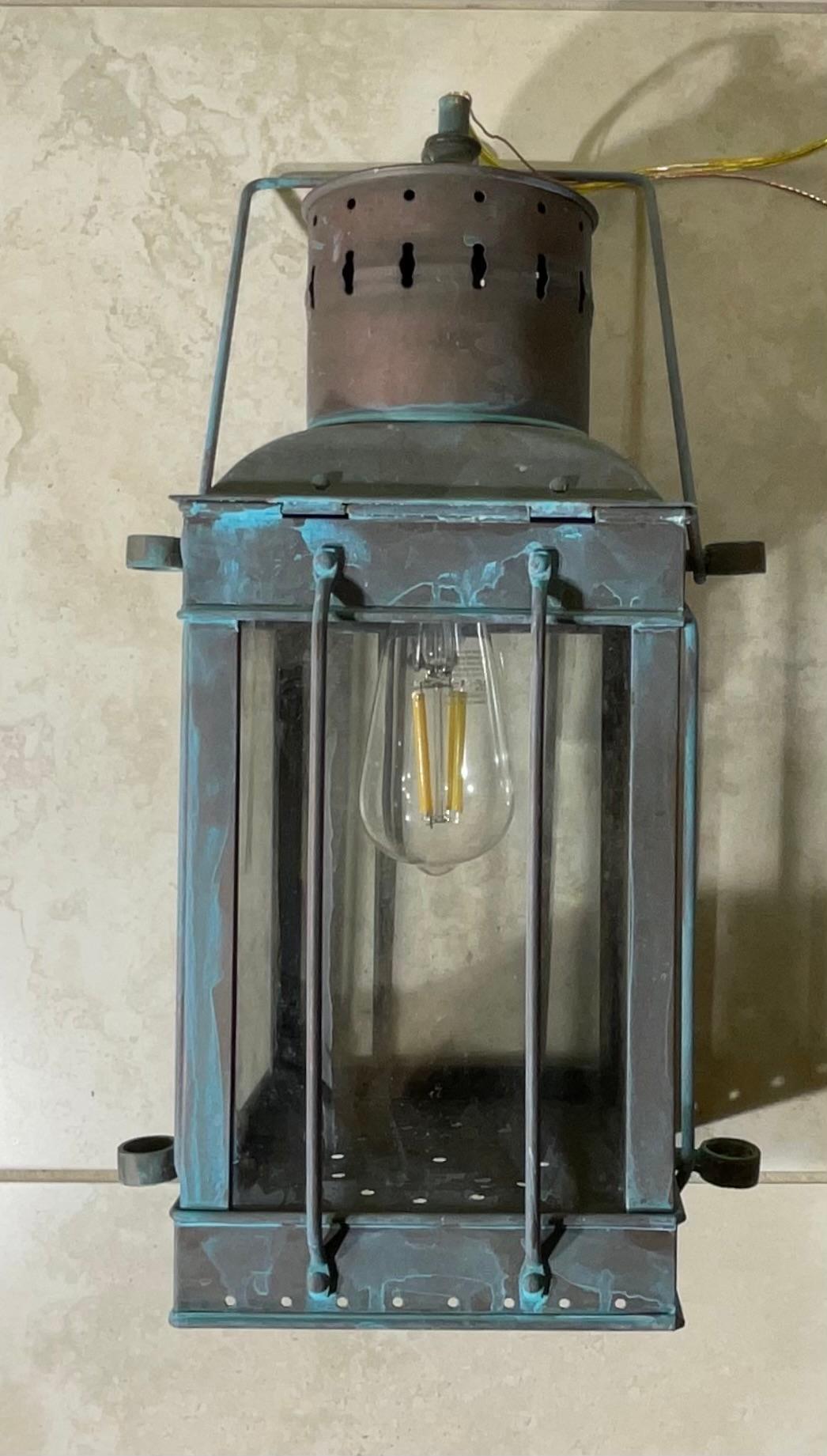 Funky Vintage 1939 Style British Solid Brass Cargo Ship hanging Lantern For Sale 3