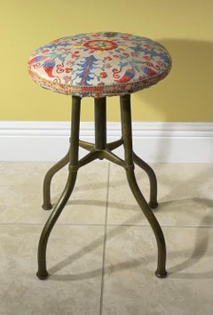Funky Vintage Brass Suzani Seat, Stool