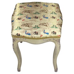 Tabouret vintage Funky en bois peint