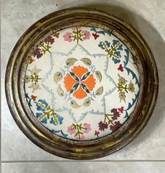 Funky Vintage Suzani Upholstered Foot Stool