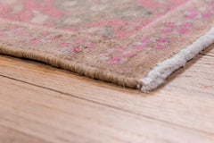 Funky Vintage Turkish Kars Gallery Rug, Hot Pink Accents, Brown & Grey Field