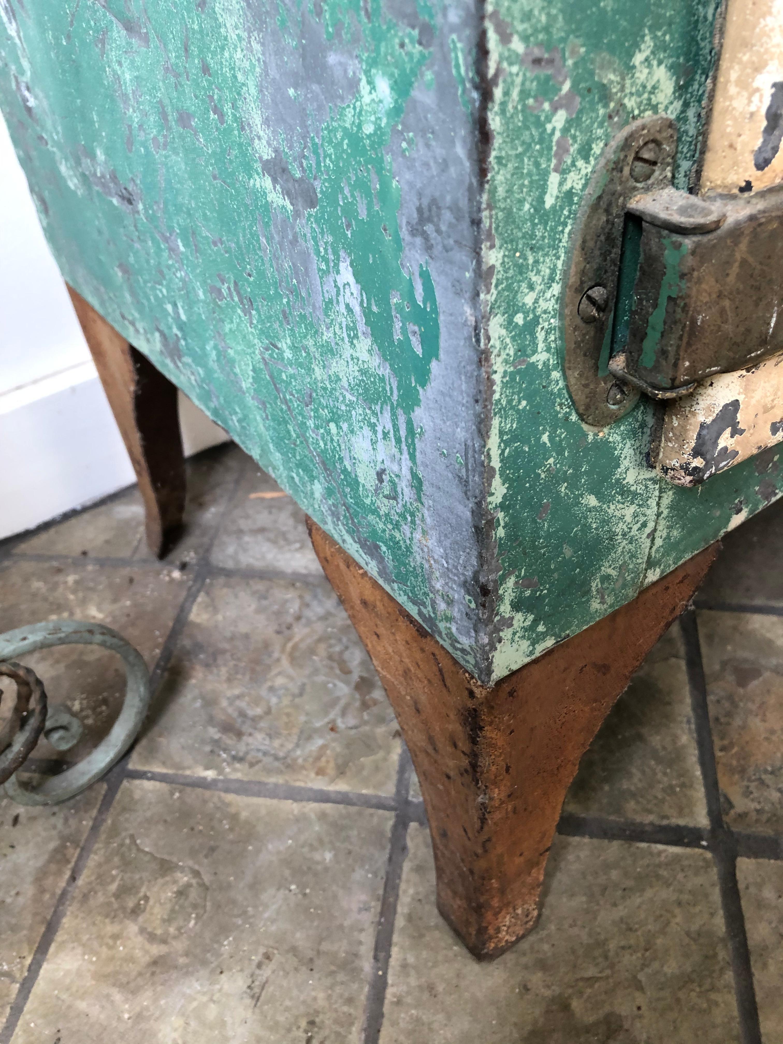 Funky Wonderfully Distressed Vintage Icebox Cabinet In Distressed Condition In Hopewell, NJ
