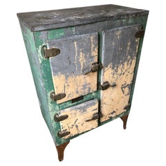 Funky Wonderfully Distressed Vintage Icebox Cabinet
