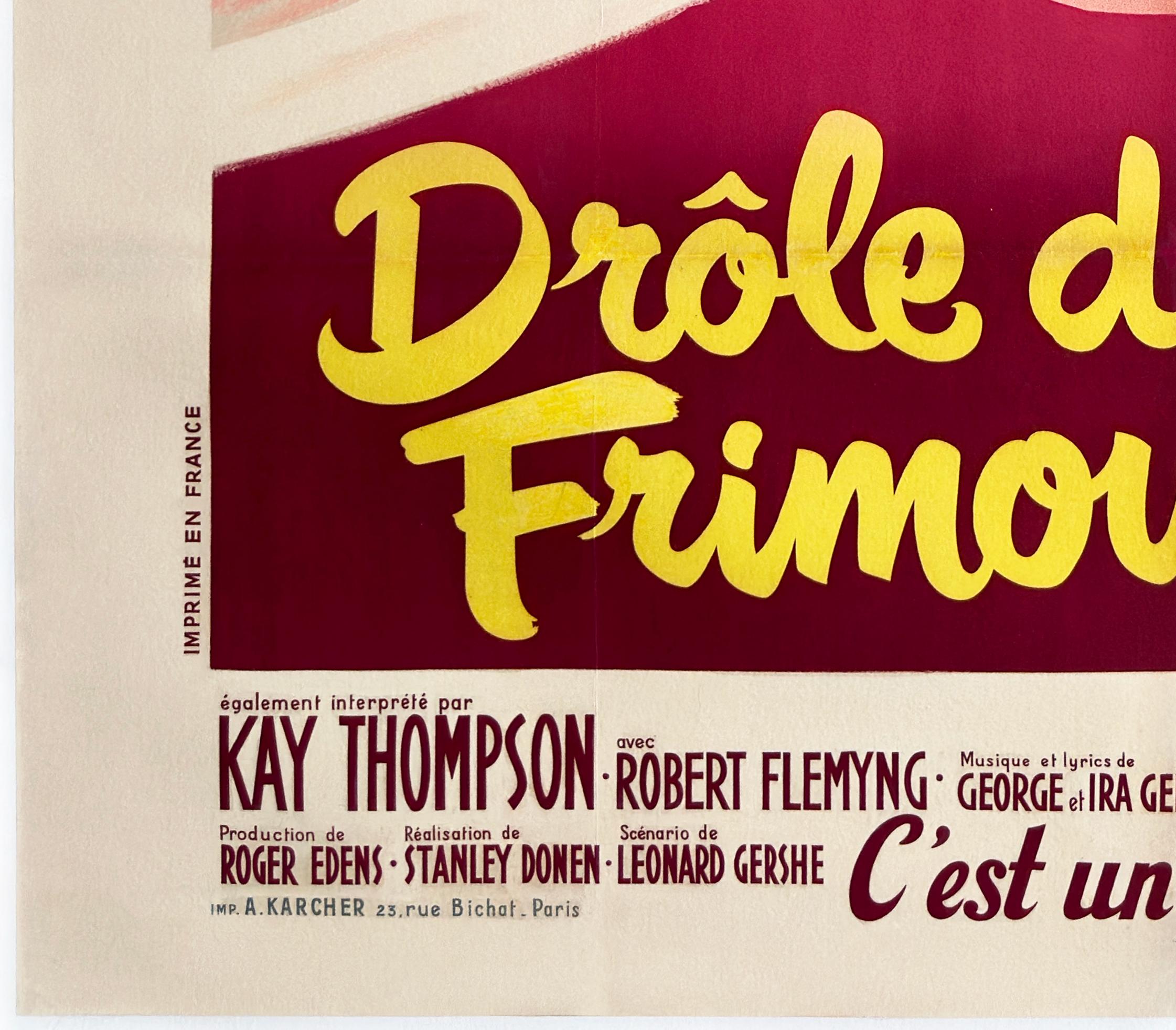 Funny Face 1957 French Grande Film Poster, Boris Grinsson For Sale 2