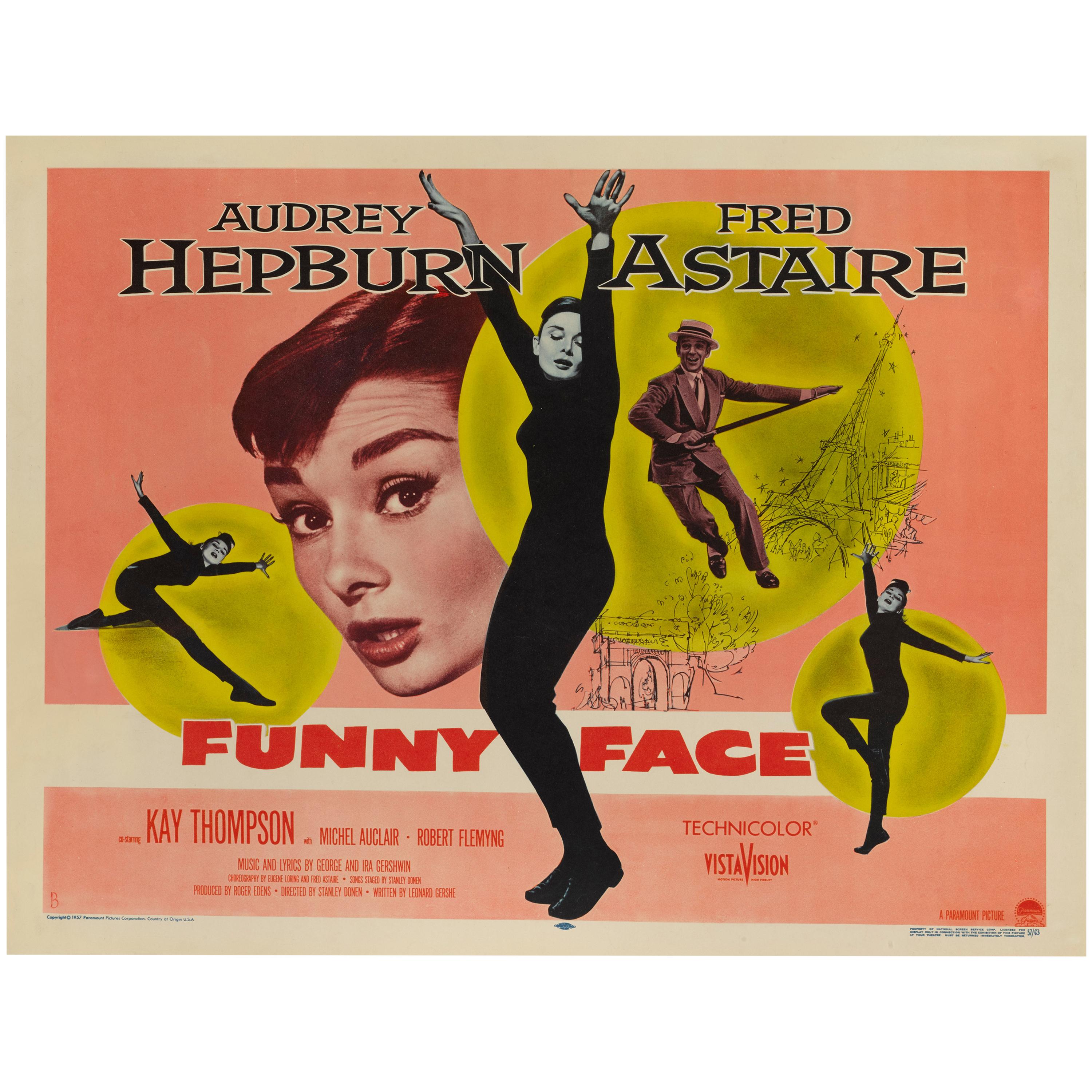 1957 KONGQTE Funny Face Film Classico Poster di Film Stampa su Tela Pittura Wall Art for Living Room Decor-60x75cm No Frame 