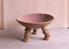 Funny Fruit Bowl on Legs in Ochre Clay with Matte Mauve + Sheer Glaze